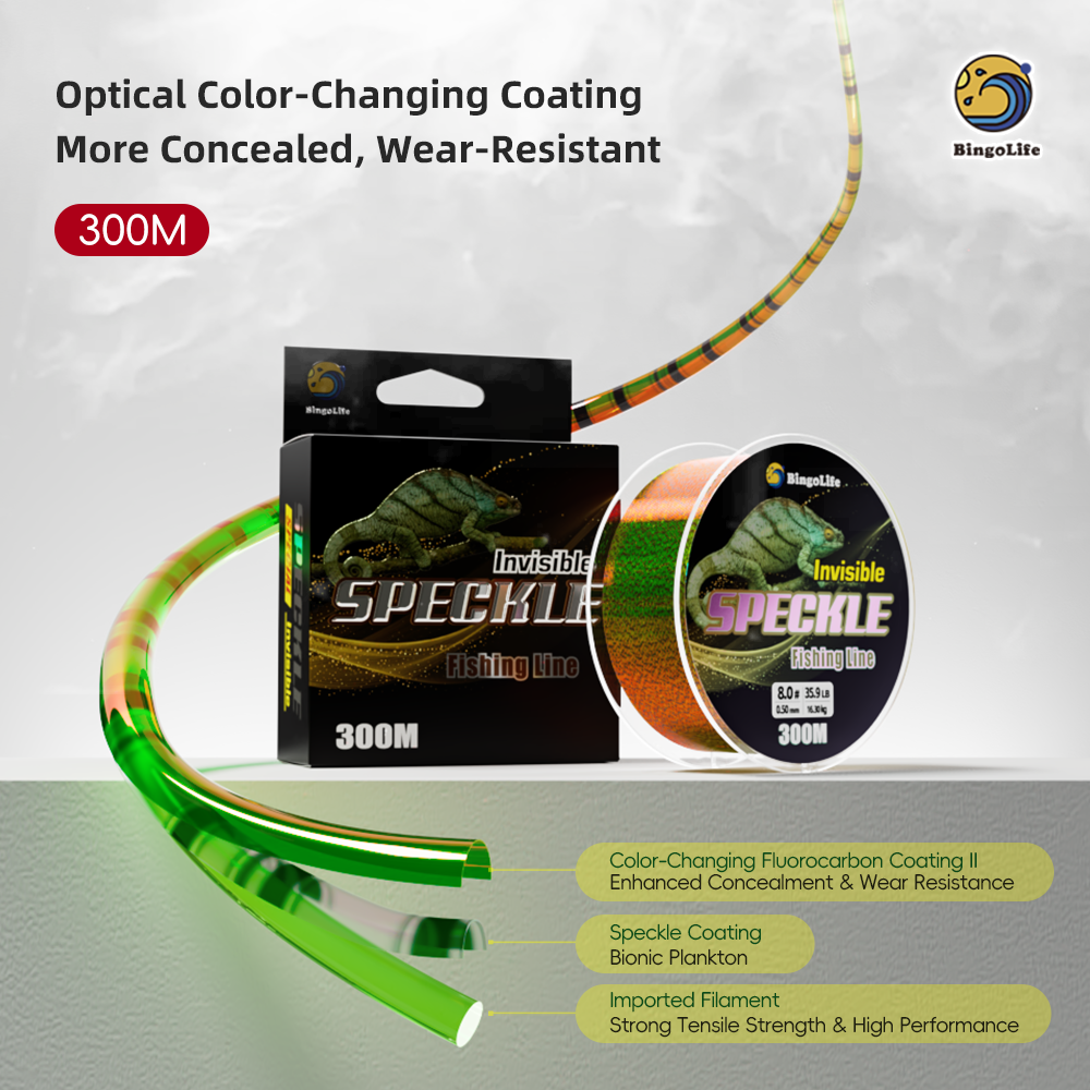 Bingolife High Grade Speckle Invisible Monofilament 320 YDS