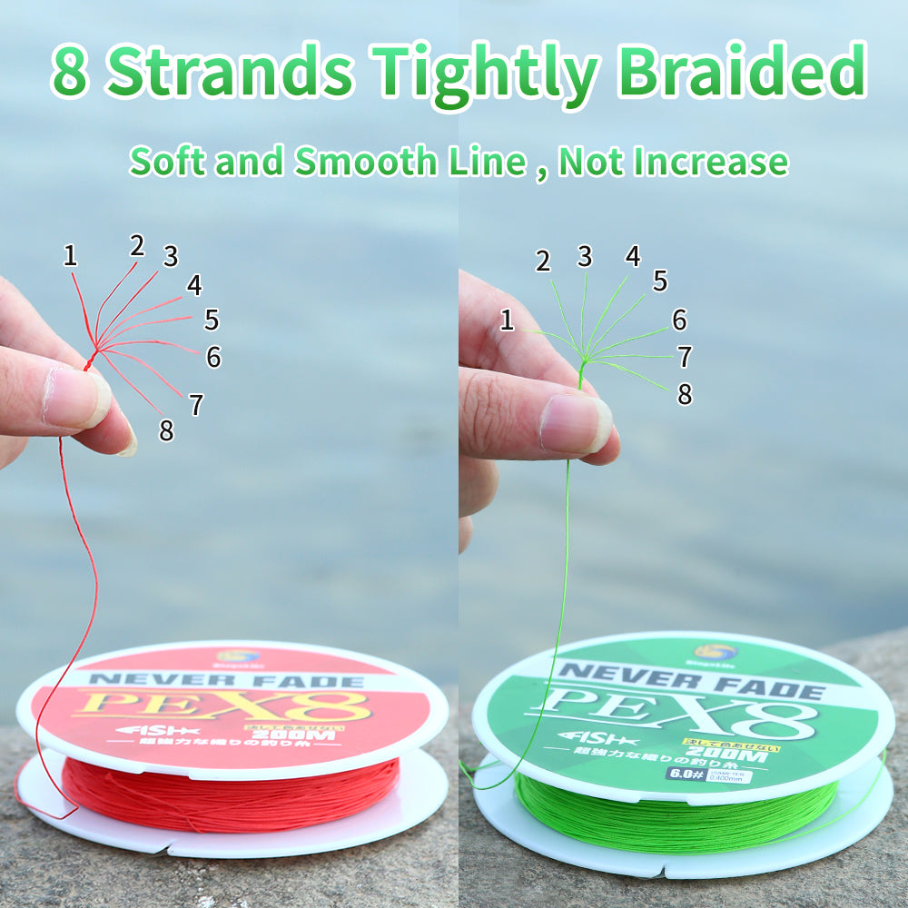 Bingolife Never-Fade PEX8 Braid Line 218 YDS Red