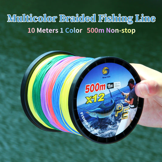 Bingolife PEX12 Colorful Braid Line Stronger Saltwater Fishing Line 540 YDS
