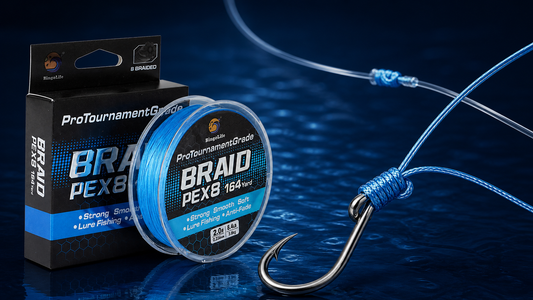 Bingolife braided fishing line with hook and fishing knots