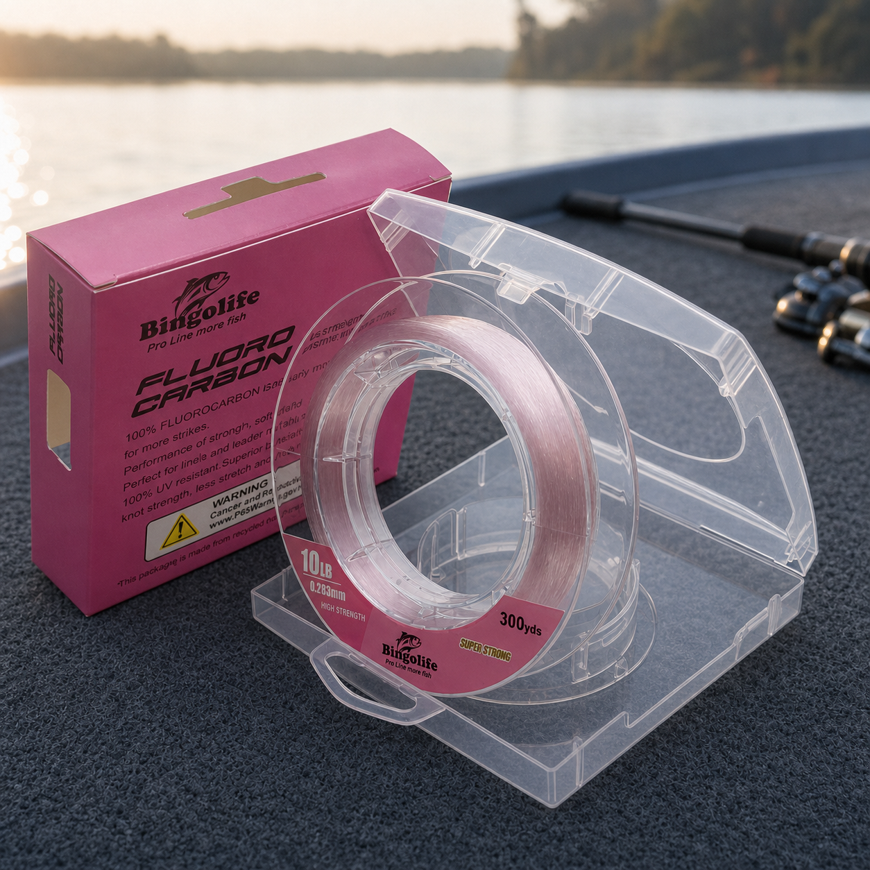 Bingolife 100% Fluorocarbon Merah Muda Jepang Kualitas Tinggi 300 Yard