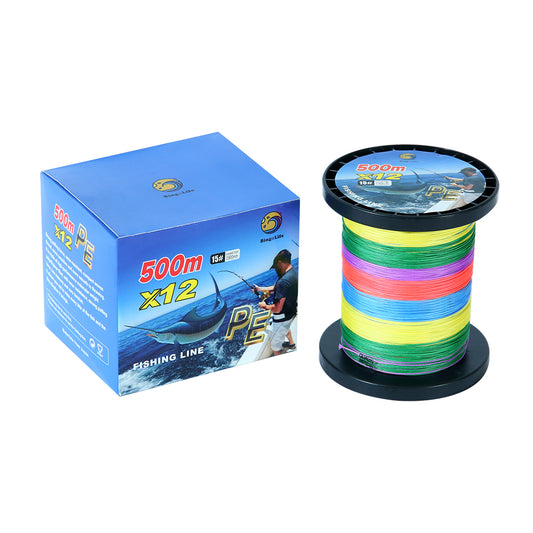Bingolife PEX12 Colorful Braid Line Stronger Saltwater Fishing Line 540 YDS