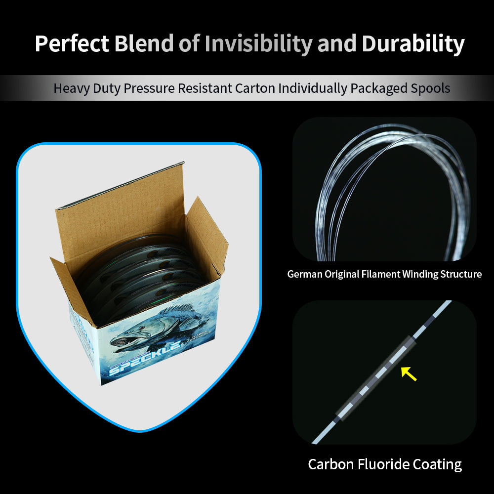 Bingolife Silver Spot Camo Fishing Line - 500m (5x100m) German Nylon High Strength Instant Sinking & Invisible Monofilament Fishing Line