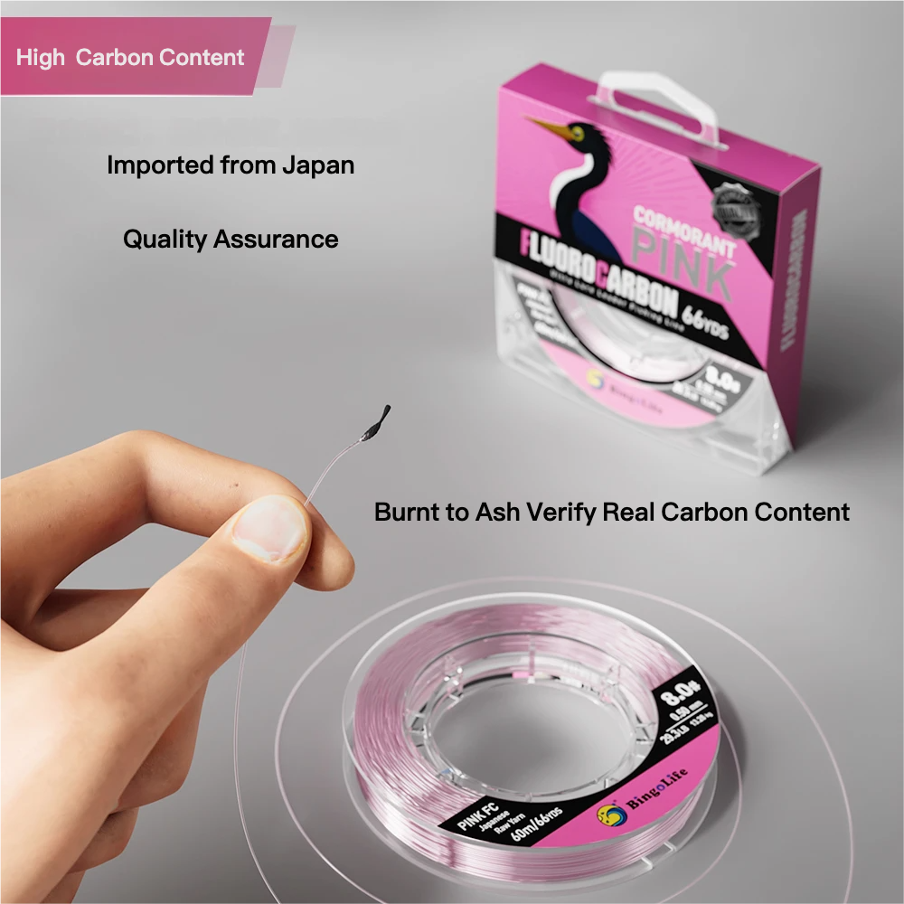 Bingolife 100% Japanese Pink Fluorocarbon High Grade Quality 66 Yard