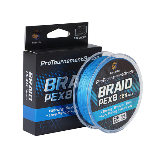 Bingolife Pro Tournament Grade Anti-Fade PEX8 Braid Line Blue 164 YDS