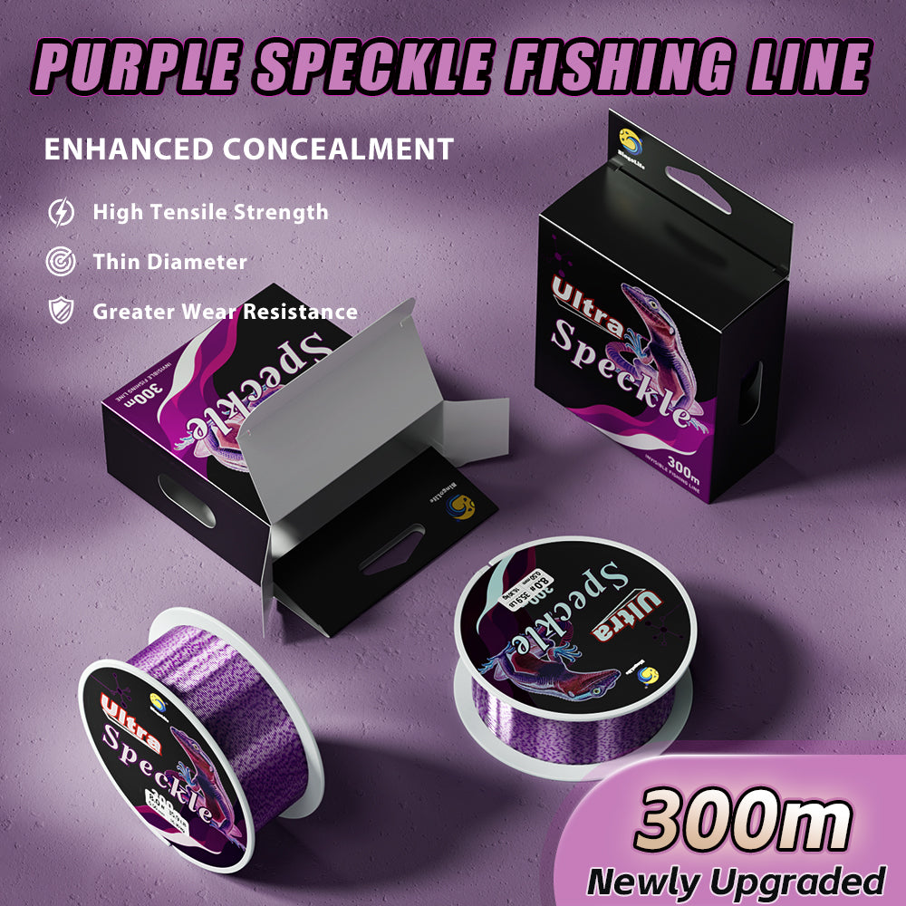 Bingolife High Grade Purple Speckle Invisible Monofilament 320 YDS