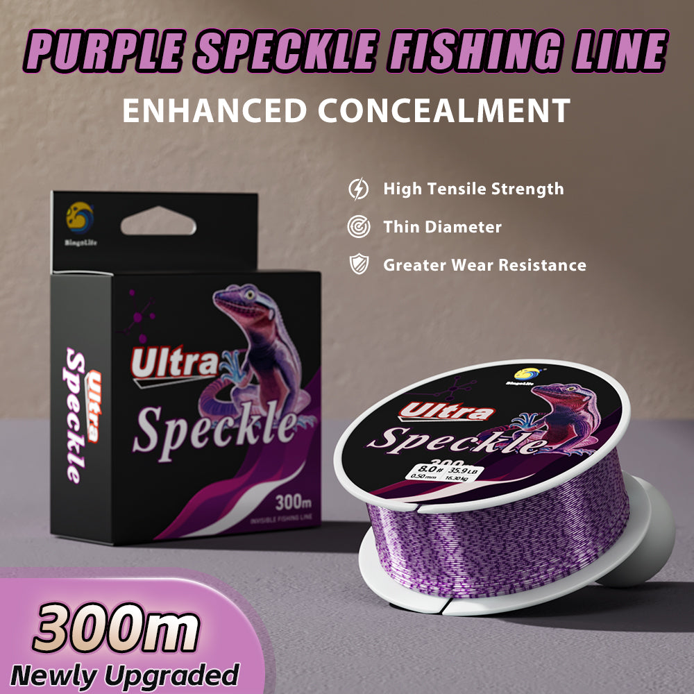 Bingolife High Grade Purple Speckle Invisible Monofilament 320 YDS