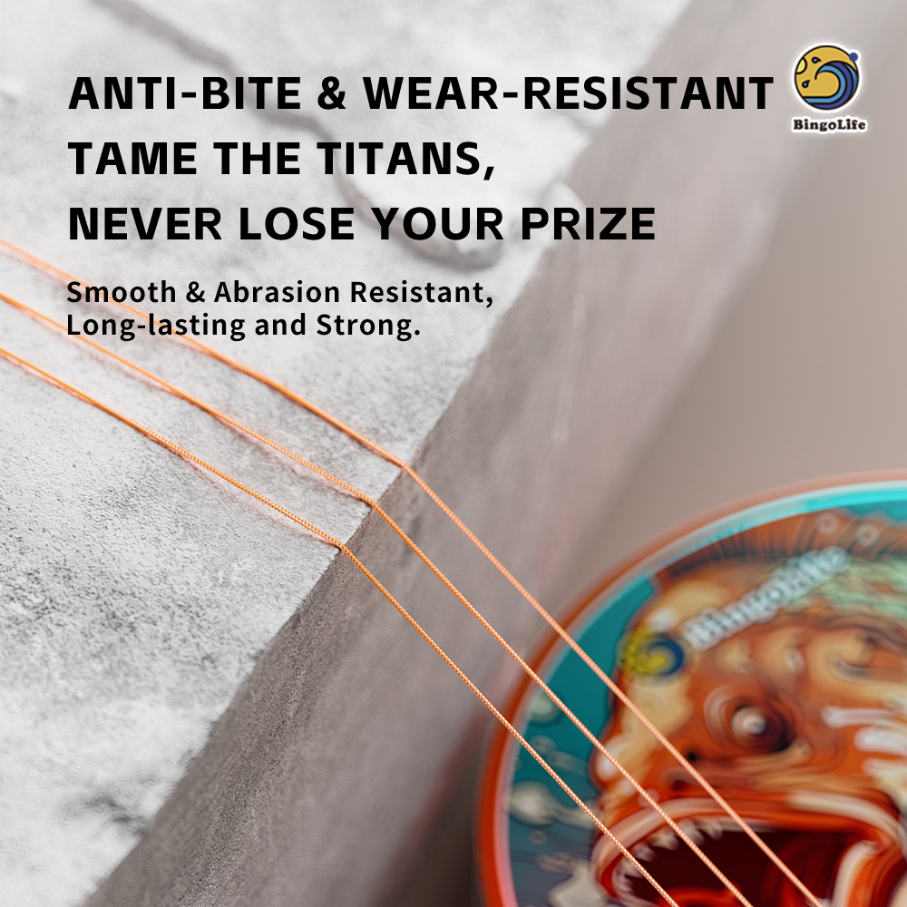 Bingolife Orange PEX9 Braid Line - Continuous 9-Strand PE Braided Spool - 5×100 Meters Full Roll