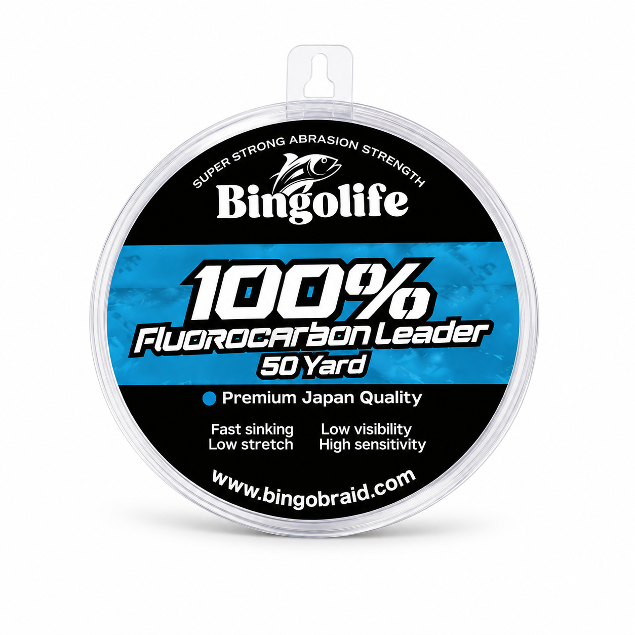 100% Fluorocarbon Leader Line 50 Yard | Low Visibility & Abrasion Resistant Fishing Line
