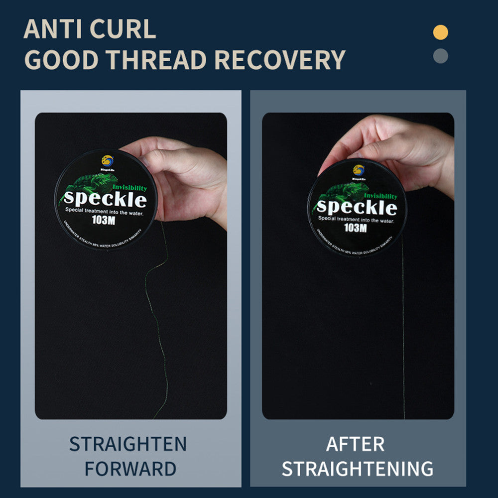 BingoLife Monofilament Green Speckle Invisible Spotted Nylon Fishing Line 110 YDS