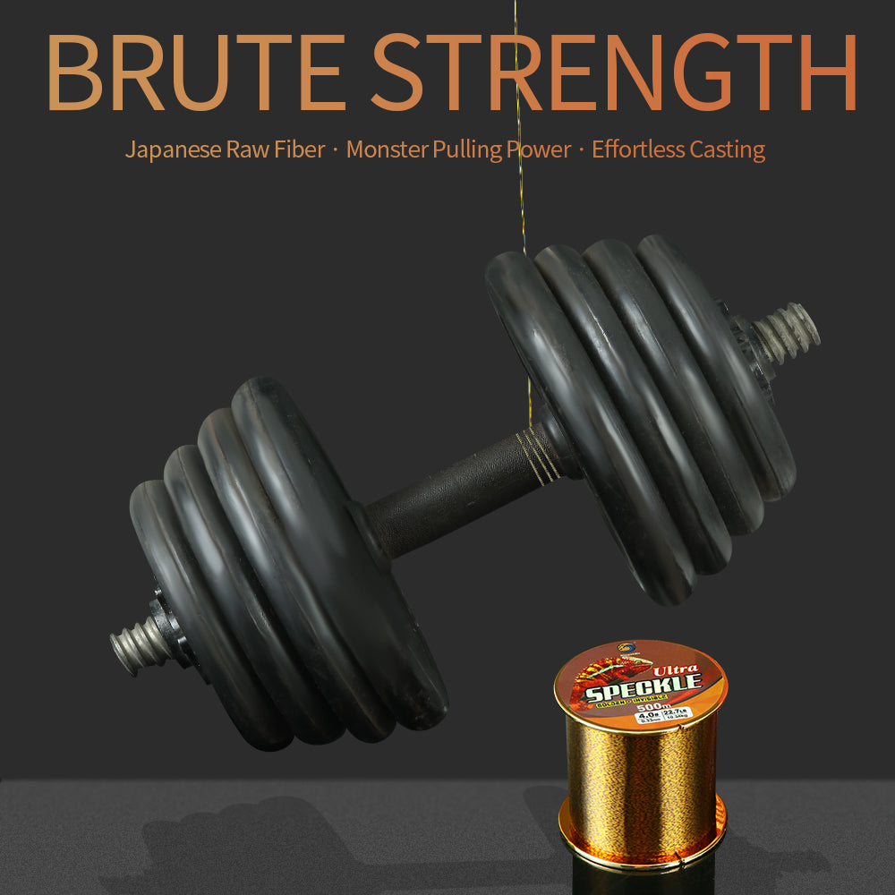 Bingolife HQ Invisible Speckle Monofilament 540 YDS Gold Spotted Mono Line for Carp Fishing