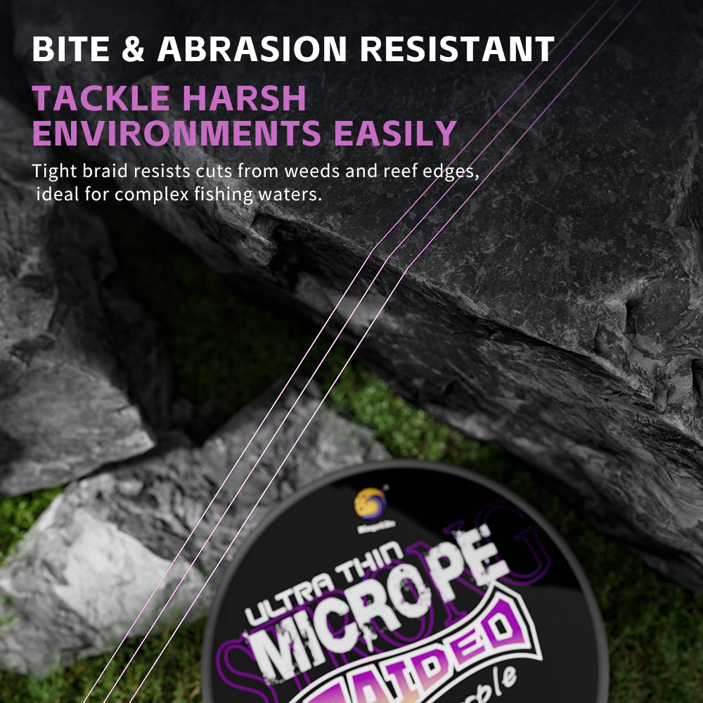 Bingolife Purple Ultra-Thin Fishing Line PEX4 Braided - 100m Premium Micro Thinner Finesse Fishing Line, High Tensile, Micro Fishing Dedicated, Long Cast