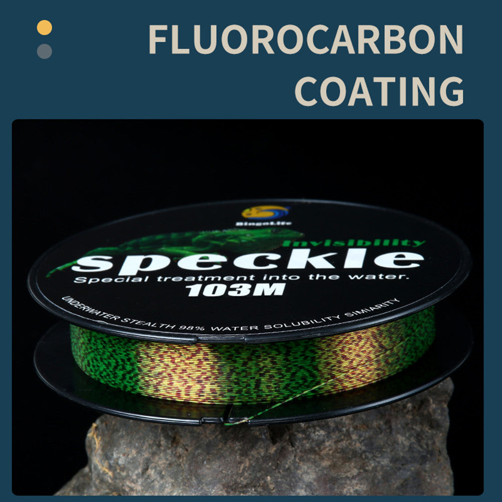 BingoLife Monofilament Green Speckle Invisible Spotted Nylon Fishing Line 110 YDS