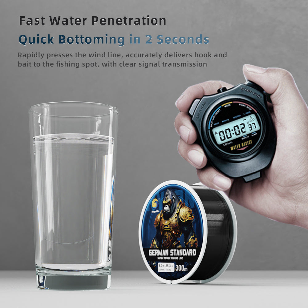 Bingolife  Black Stealth Nylon Fishing Line German Engineered Monofilament  High-Tenacity, Abrasion-Resistant & Fast Sinking 330 Yard