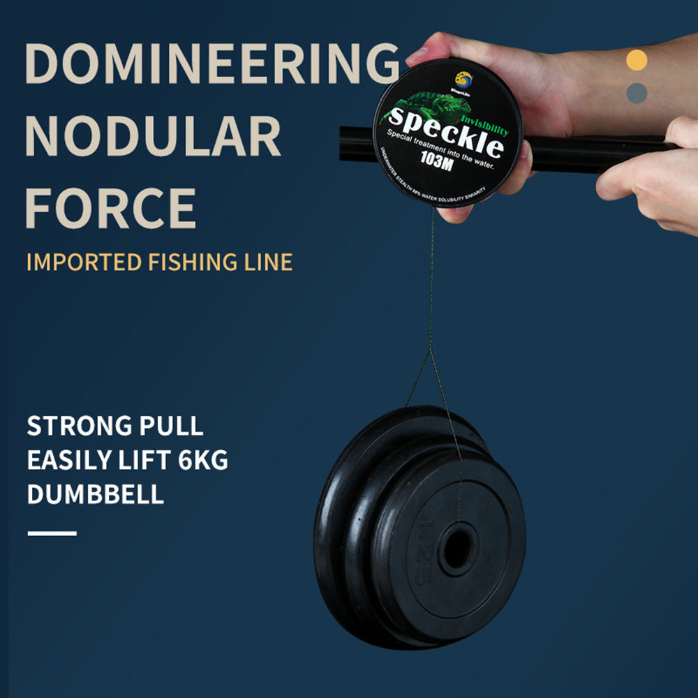 BingoLife Monofilament Green Speckle Invisible Spotted Nylon Fishing Line 110 YDS