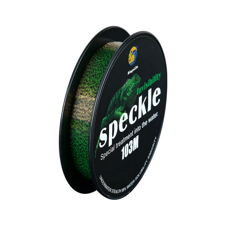 BingoLife Monofilament Green Speckle Invisible Spotted Nylon Fishing Line 110 YDS