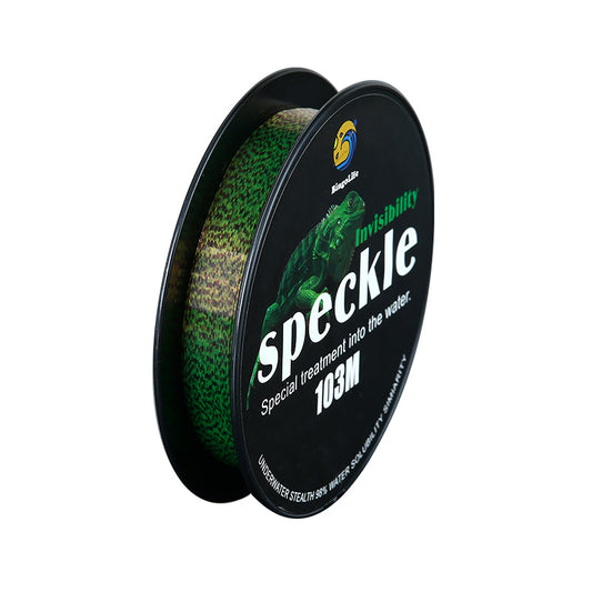 BingoLife Monofilament Green Speckle Invisible Spotted Nylon Fishing Line 110 YDS