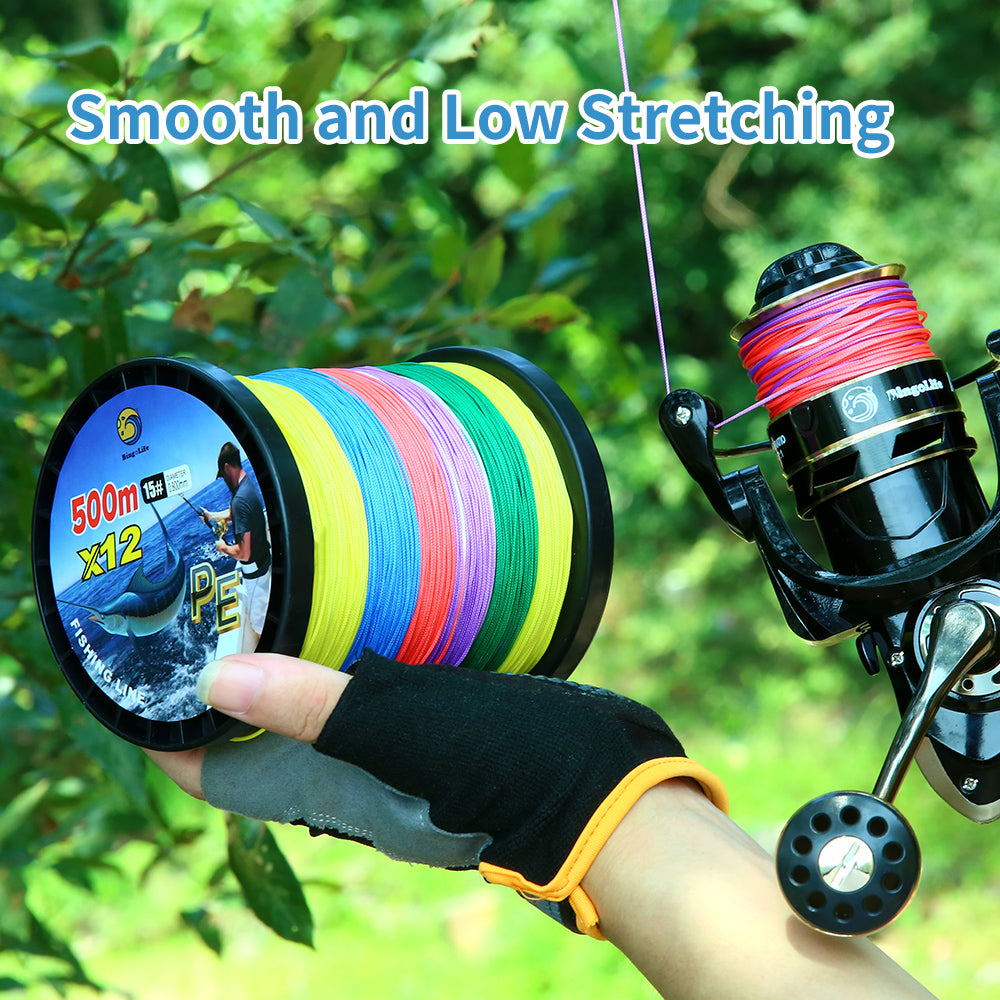 Bingolife PEX12 Colorful Braid Line Stronger Saltwater Fishing Line 540 YDS