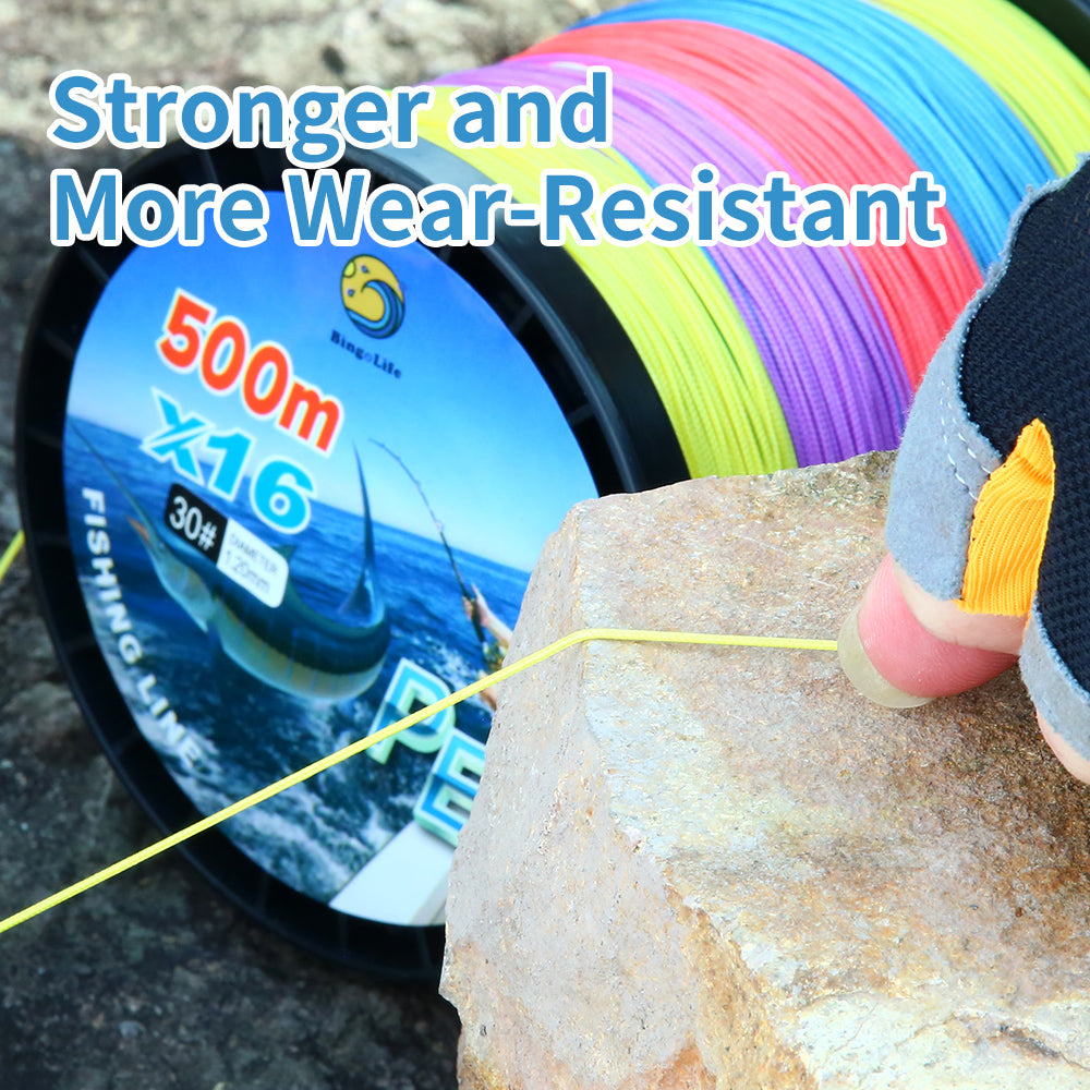 Bingolife PEX16 Colorful Braid Line Stronger Saltwater Fishing Line 540 YDS