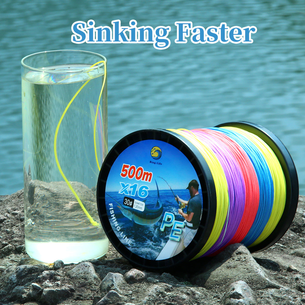 Bingolife PEX16 Colorful Braid Line Stronger Saltwater Fishing Line 540 YDS